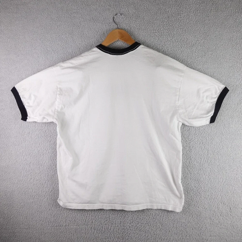 Obey Sound and Resistance Ringer T-Shirt Mens Large White Black Logo Graphic